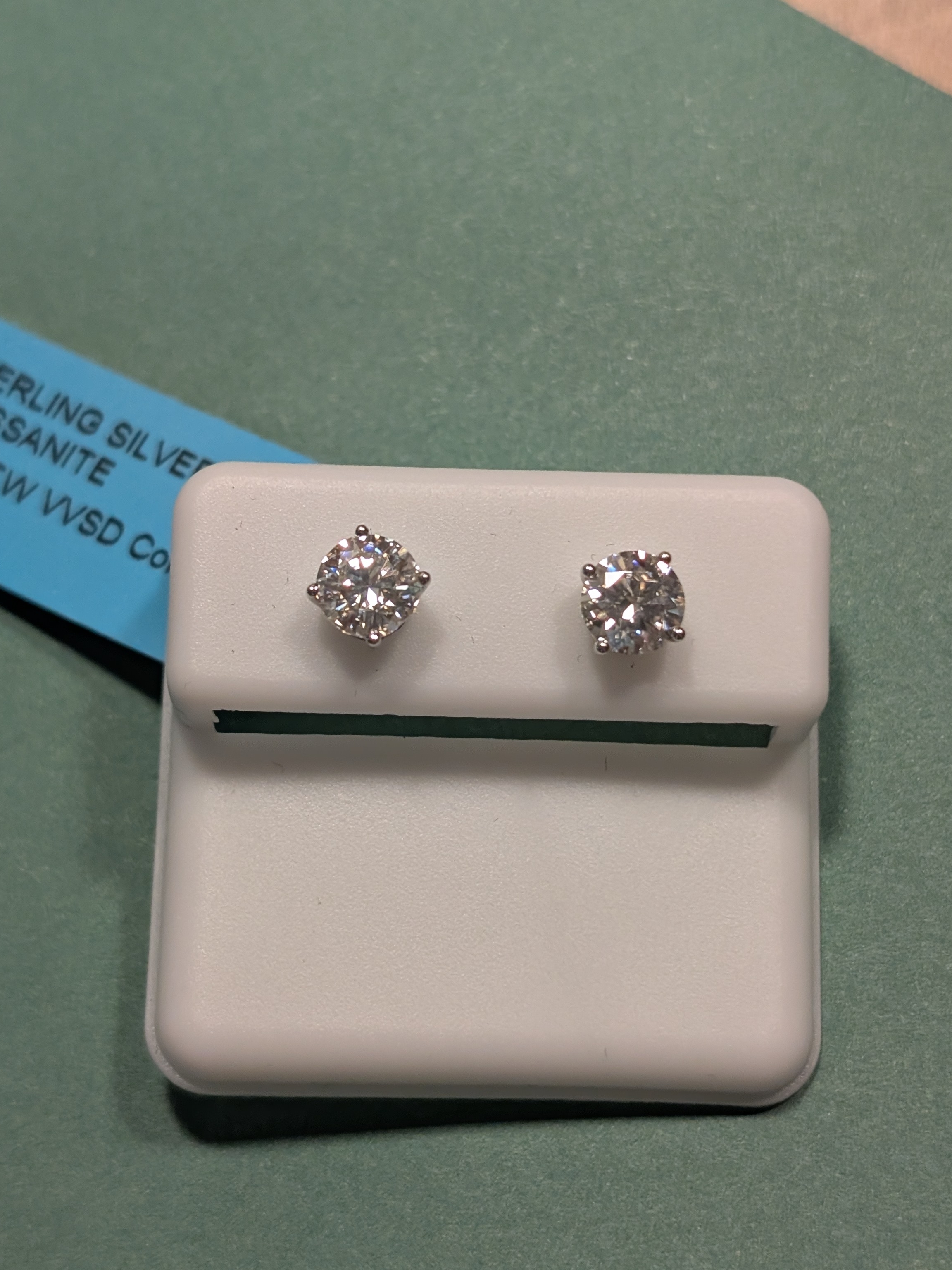 Classic Moissanite Sterling Silver Studs